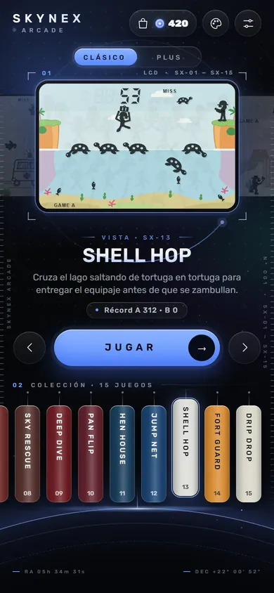 Estilo Minimal oscuro: menú principal