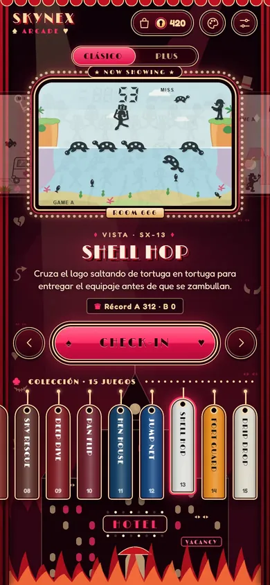 Estilo Hotel infernal: menú principal