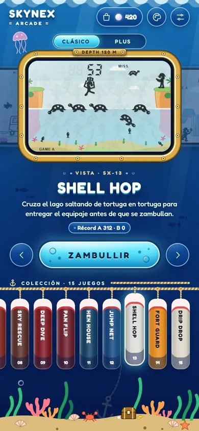 Estilo Océano: menú principal