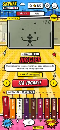 Menú de la app con el estilo Cómic