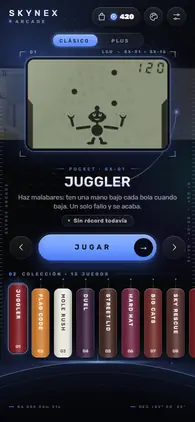 Menú de la app con el estilo Minimal oscuro
